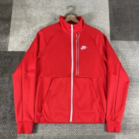 Nike Men's Sportswear Tribute‎ N98 Track Jacket Size Small Red Hoodie Full Zip - Picture 1 of 7